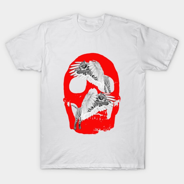 Tiger Skull #2 T-Shirt by SiSuSiSu